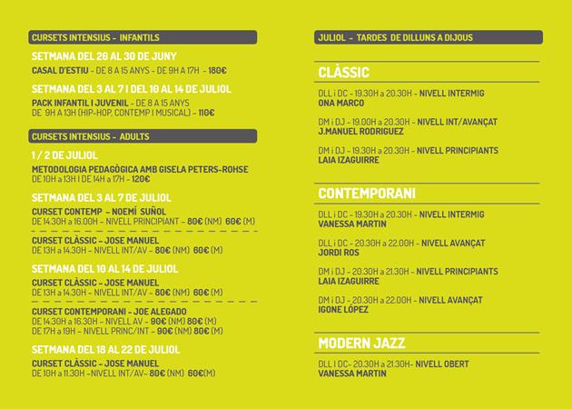 CURSETS JULIOL 17 | Blog - Escola de dansa Ramon Solé - Escola de dansa a Gracia, Barcelona