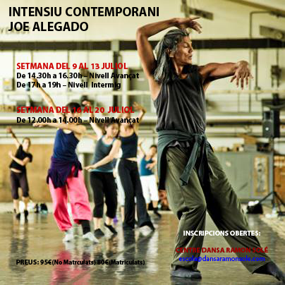INTENSIUS JULIOL 2018: JOE ALEGADO | Blog - Escola de dansa Ramon Solé - Escola de dansa a Gracia, Barcelona