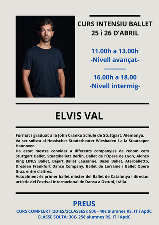 25/26 ABRIL INTENSIU DANSA CLÀSSICA PER ADULTS AMB ELVIS VAL | Blog - Escola de dansa Ramon Solé - Escola de dansa a Gracia, Barcelona